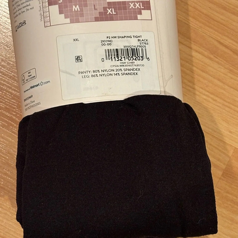 5/$25 Secret‎ Treasures Black Control Top Tights